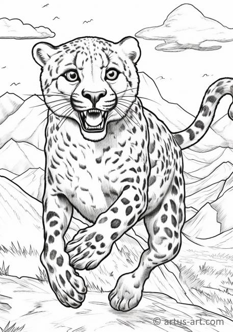 Pagină de colorat cu ghepard